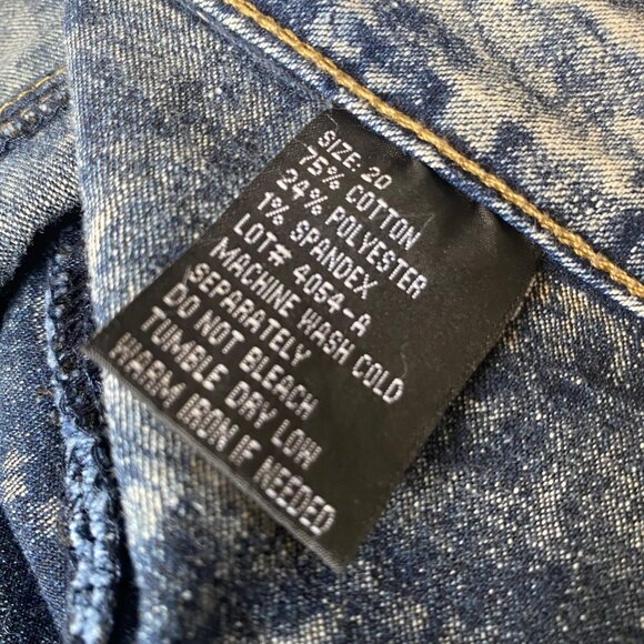 O.S.C. Acid Wash Denim Bermuda Jeans Shorts Women Size 20 90's Retro Y2K - Picture 5 of 7